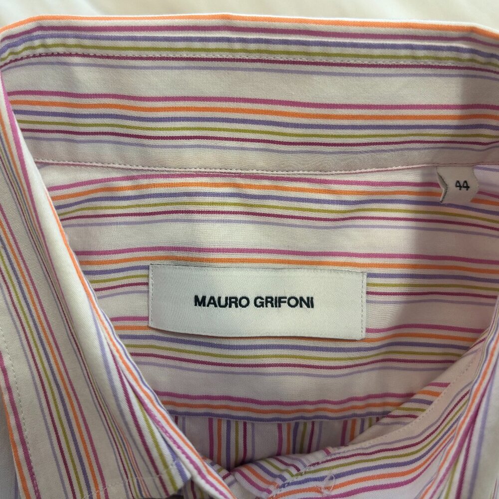 MAURO GRIFONI Women's Multicolor Striped Button-Up Long Sleeve Shirt, Size 44